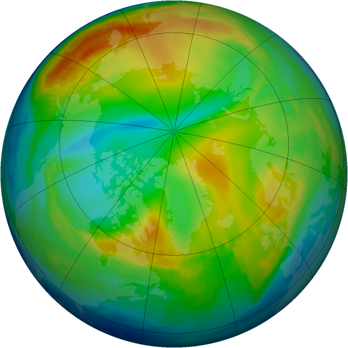 Arctic ozone map for 14 December 2000